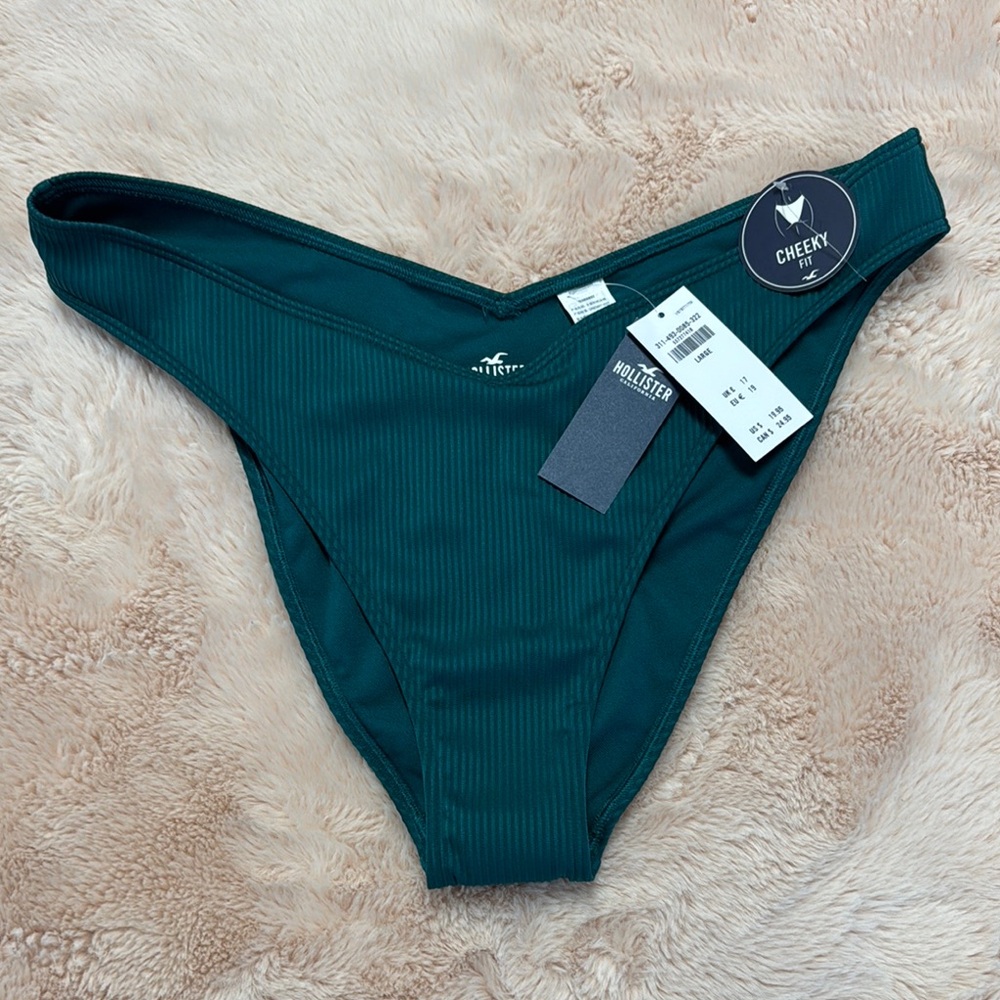 Teal High-Cut Cheeky Bikini Bottom